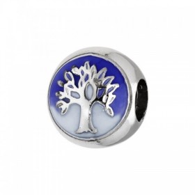 Charm's Argent Rhodié 925 Millièmes, arbre de vie, résine bleue
Référence C07212