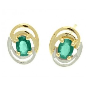 Boucles d'oreilles Bicolore Emeraude