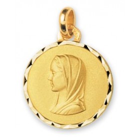 MEDAILLE VIERGE OR JAUNE 750 MILLIEMES