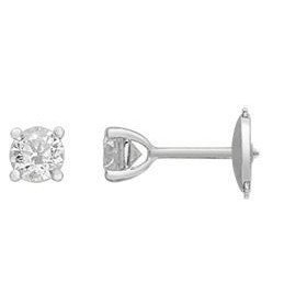 Paire de Boucles d'oreilles Or gris 750 Millièmes, diamant de synthèse 2 x 0.30 carats, Référence DS2001.21