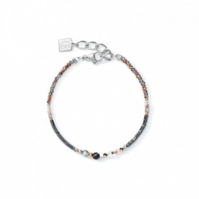 Bracelet Amulette small Cristaux & onyx rayé gris-cristal