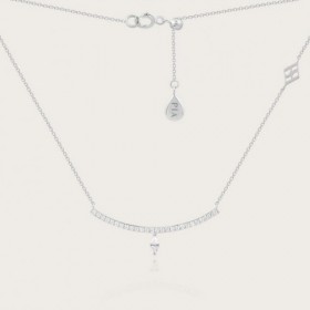 Collier Or gris 9 carats, Collection PIA, Oxyde de Zrconium