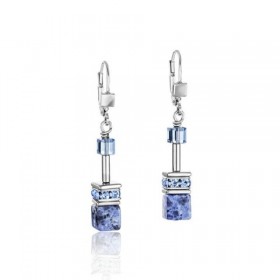 Boucles d'oreille GeoCUBE® sodalite & hématite bleu