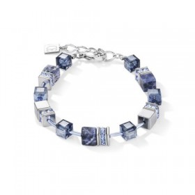 Bracelet GeoCUBE® COEUR DE LION, Cristaux sodalite & hématite bleu