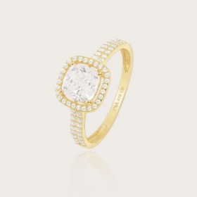 Bague Or Jaune 375 millièmes, Collection PIA, Oxyde de Zirconium