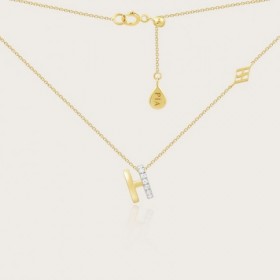 Collier or Jaune 9 carats, 375 Millièmes, Collection PIA, Oxyde de Zirconium