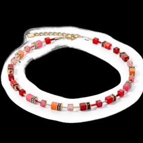 Collier GeoCUBE® Iconic or rouge