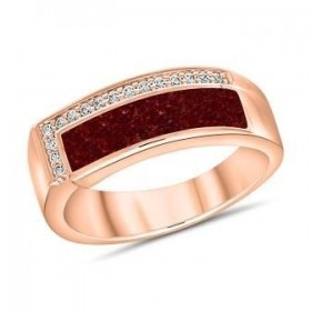 Bague Vermeil Rosé, Collection CRUSH, Rubis et diamants 0.110 carats