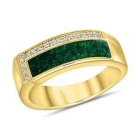 Bague Vermeil, Collection CRUSH, Emeraude  et diamants 0.100 carats