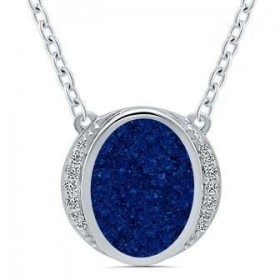 COLLIER CRUSH SAPHIR DIAMANT 0,06CT ARGENT