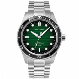 Montre Homme INTI Argenté Cadran Vert Bracelet Acier Argenté