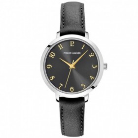 Montre Femme CHOUQUETTE Cadran Gris Bracelet Cuir Noir