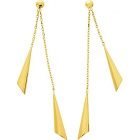 Paire de Boucles d'oreilles Pendant Or jaune 750 Millièmes, 
Référence 11812